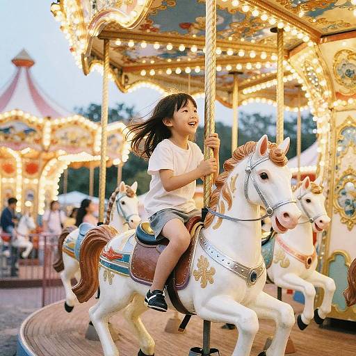 Dreamy Carousel Ride at Dusk