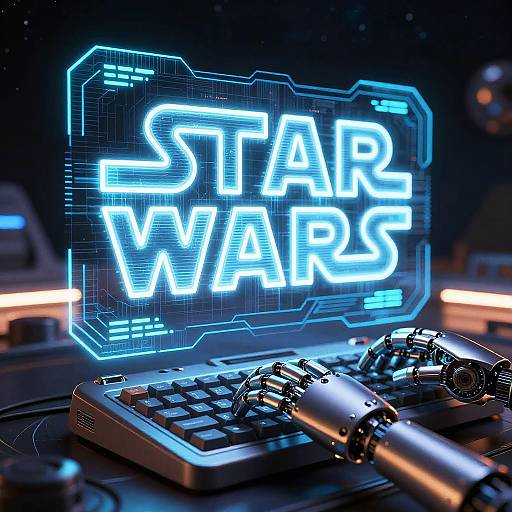 CGI image of a neon-blue 