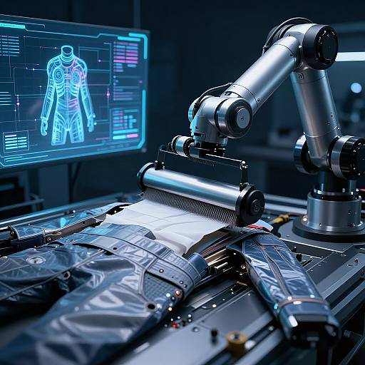 Robotic Arm Removing High-Tech Fabric