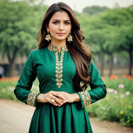 Elegant Girl in Green Salwar Suit