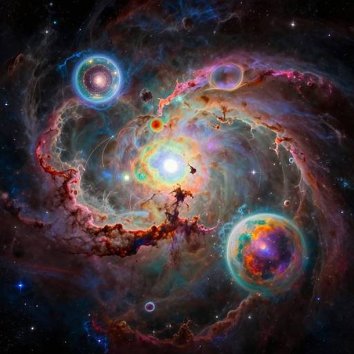 Vibrant Cosmic Nebula Dance