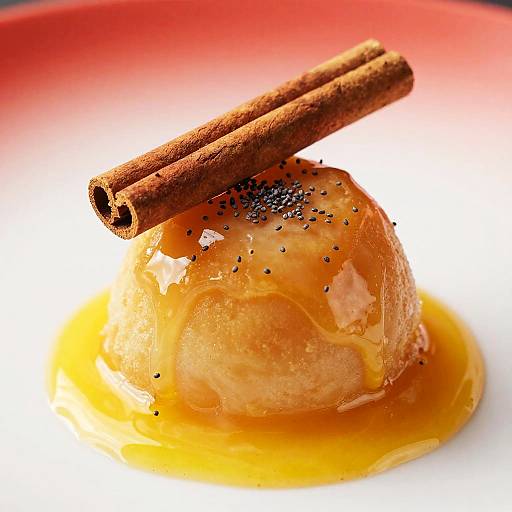 Glazed Dessert with Cinnamon Sticks