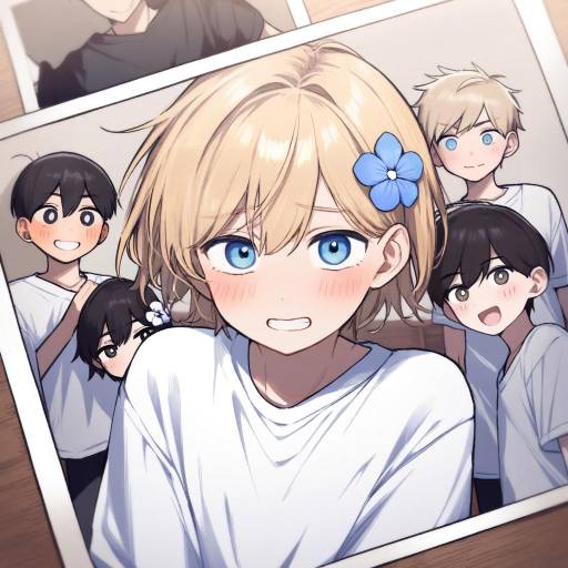 Blonde Boys with Floral Hair Accessories