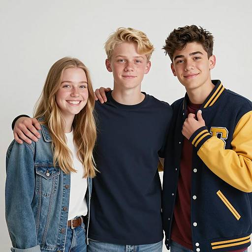 Three Teenagers Smiling Together