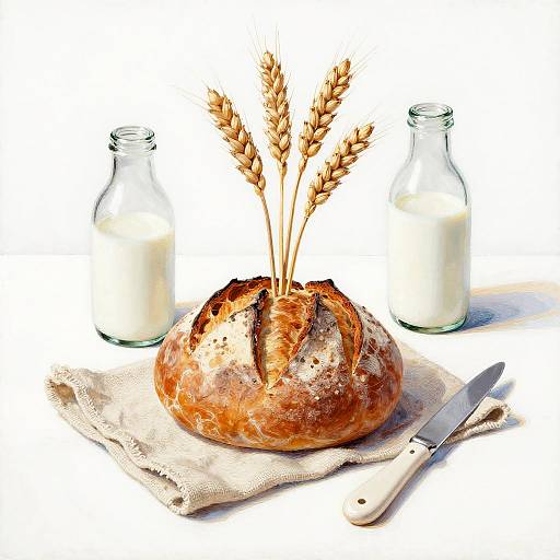 Whimsical Tempera Still Life Composition