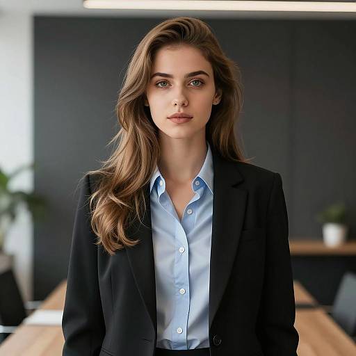 Professional Woman in Black Blazer