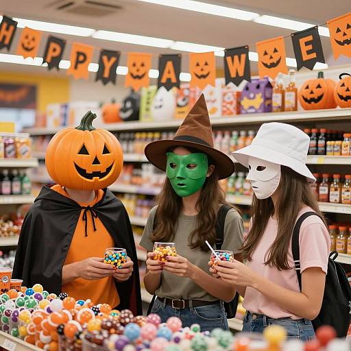 Halloween Costume Shopping Scene
