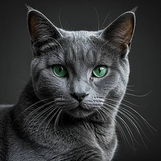 Russian Blue Cat Portrait