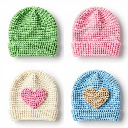 Colorful Handcrafted Crochet Baby Beanies