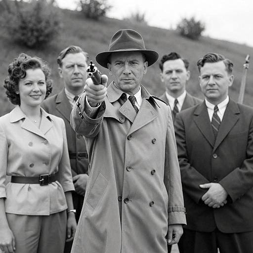 1940s Outdoor Group Portrait in B&W
