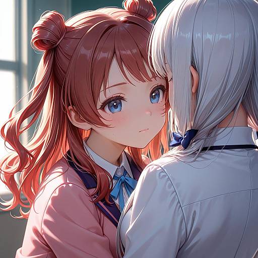 Illustration of Hanami saki, gakuen idolmaster in the style of Dakemakura-koubou