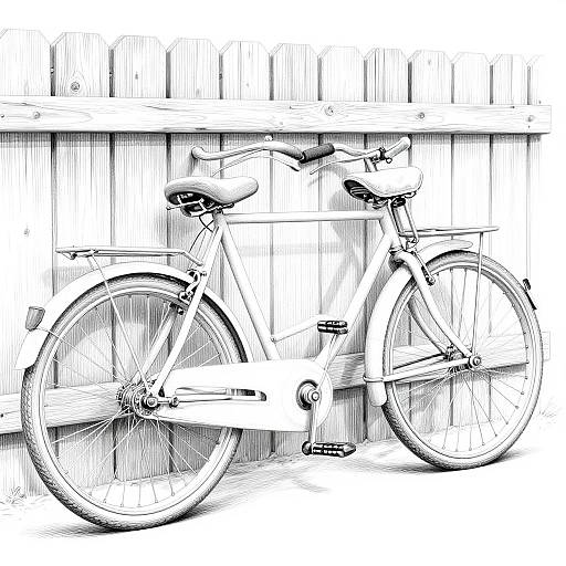 Vintage Bicycle Line Art Illustration