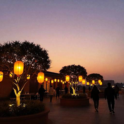 Rooftop Lantern Festival at Sunset Glow