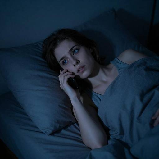 Moody Blue Light Night Call Portrait