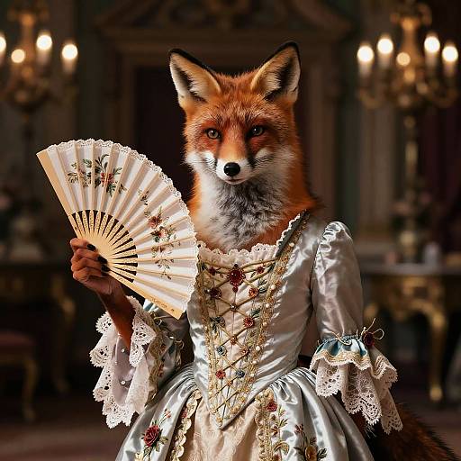 Fox in 18th Century Ballroom Attire