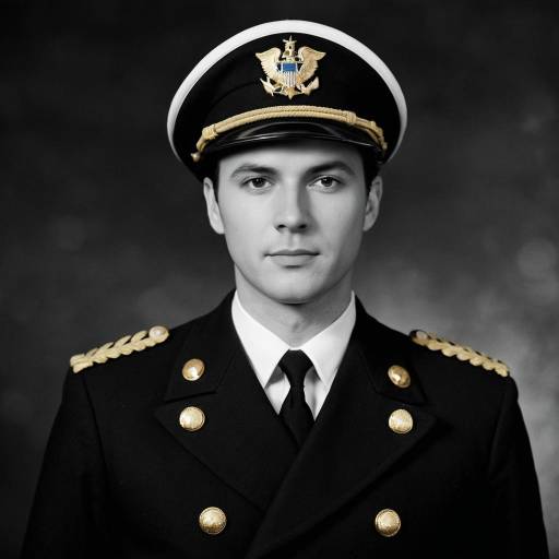 Male Naval Officer Portrait in Mid-Century Uniform