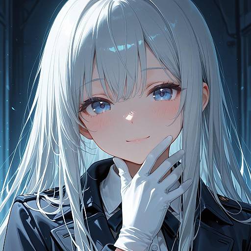Portrait of Silver-Haired Anime Girl