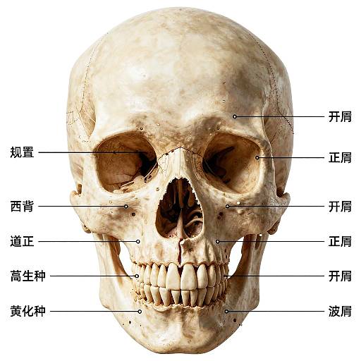 Wide Interocular Distance Skull Illustration