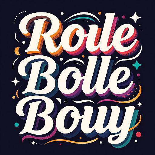 Vibrant Flowing Word Art Typography