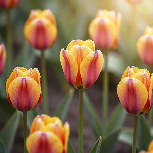 Vibrant Tulipanes in Spring Garden