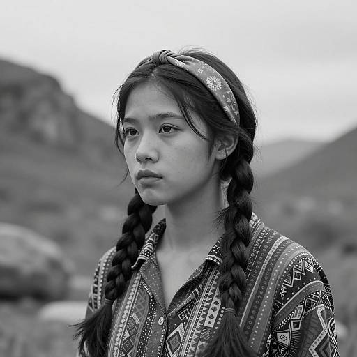 Portrait of a Young Woman in Nature