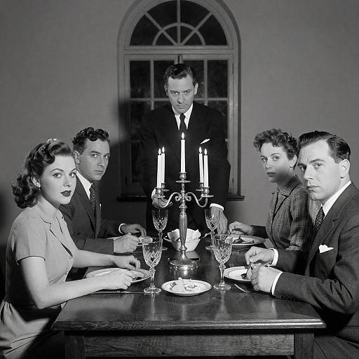 Elegant 1940s Formal Dinner Scene