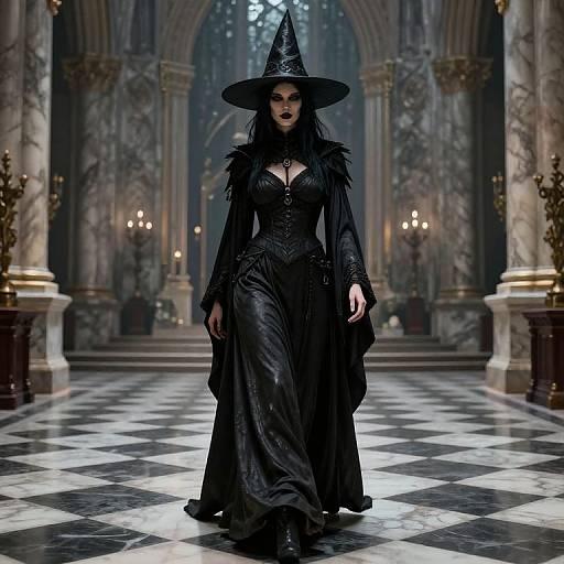 Hyperrealistic Dark Witch Priestess