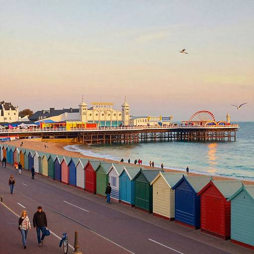 Brighton Seaside Sunset Impressionism