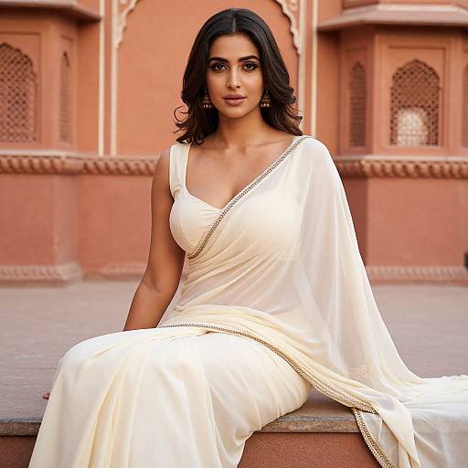 Elegant Woman in Traditional Saree
