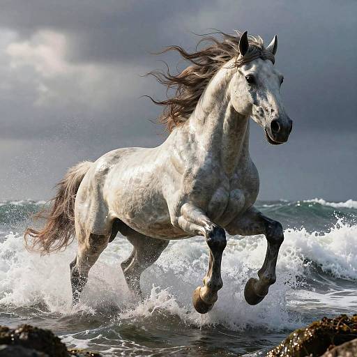 Fierce Barracuda-Horse Beast in Storm