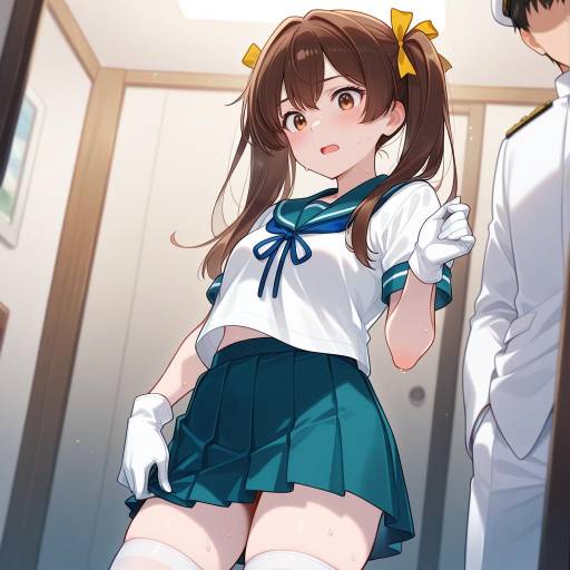 Awe-Struck Admiral in Serafuku