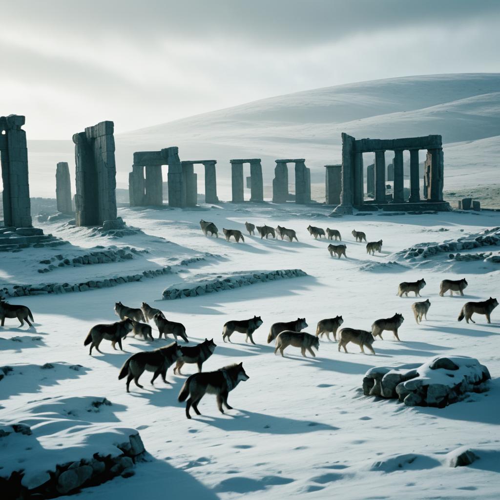 Cinematic Wolves in Celtic Ruins