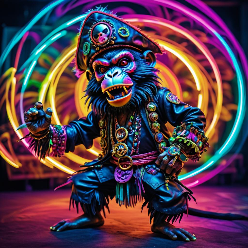 Psychedelic Pirate Monkey Photography