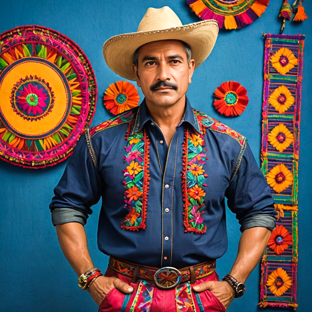 Vibrant Portrait of a Mexican Man