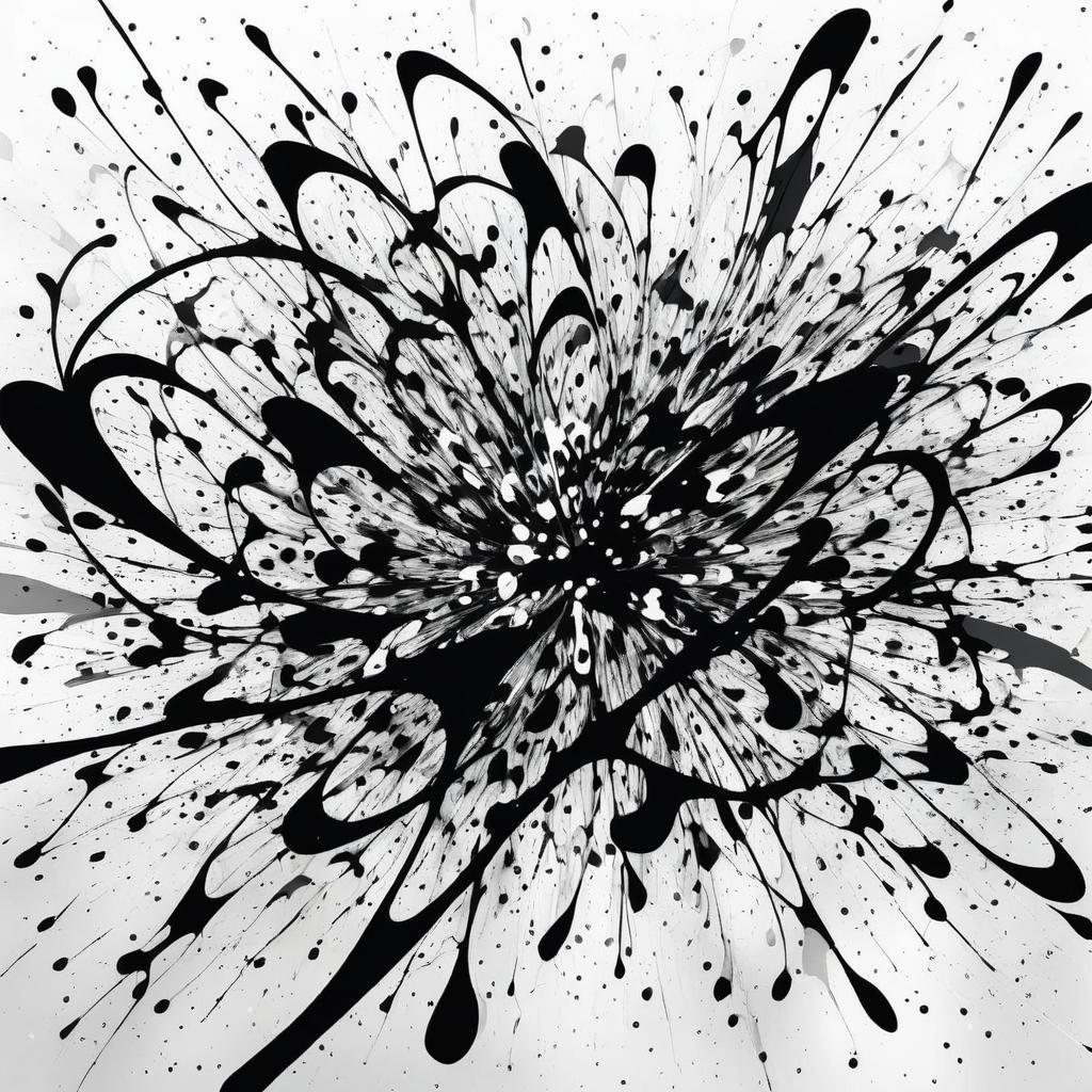 Dynamic Jackson Pollock Inspired Coloring Page