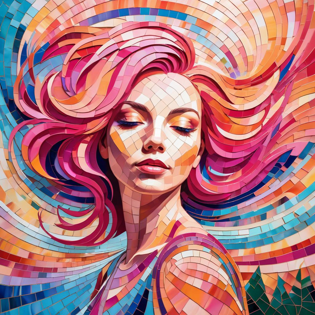 Vibrant Woman in Abstract Nature