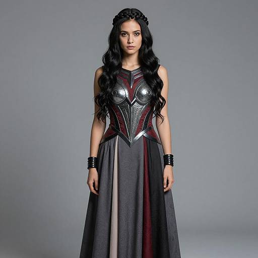 Woman in Intricate Medieval-Inspired Costume