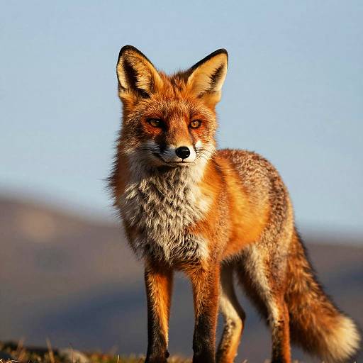 Majestic Red Fox in Mountain Landscape