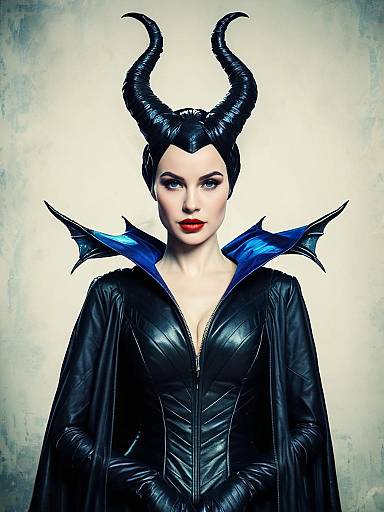 Photorealistic Woman in Maleficent Costume