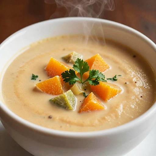 Creamy Orange Soup with Fresh Garnish