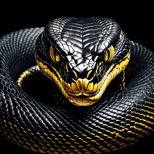 Black and Gold Cobra Close-Up