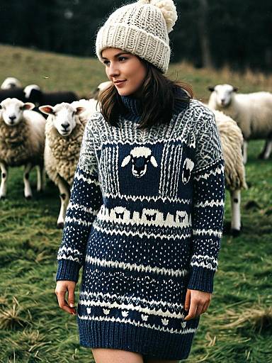 Sheep in Cozy Knitted Outfit