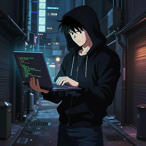 Cyberpunk Hacker in Tezuka Style