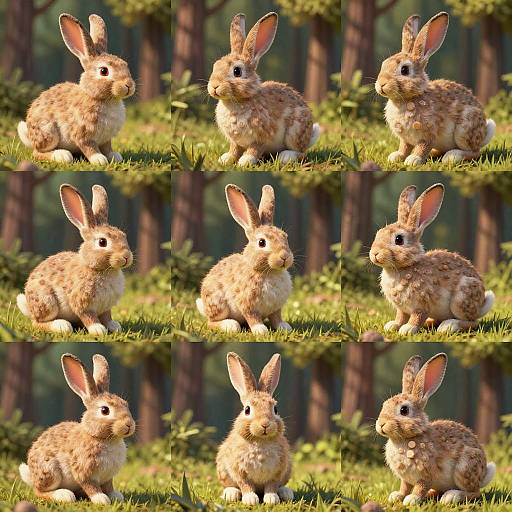 3D Rabbit Anatomy in Forest