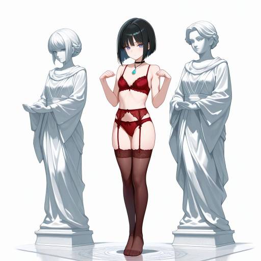 Petite Lady in Elegant Lingerie Pose Petite Lady in Elegant Lingerie Pose