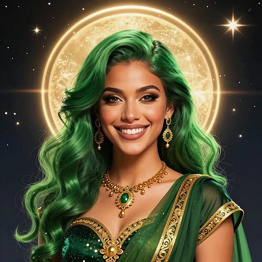 Radiant Woman with Celestial Glow