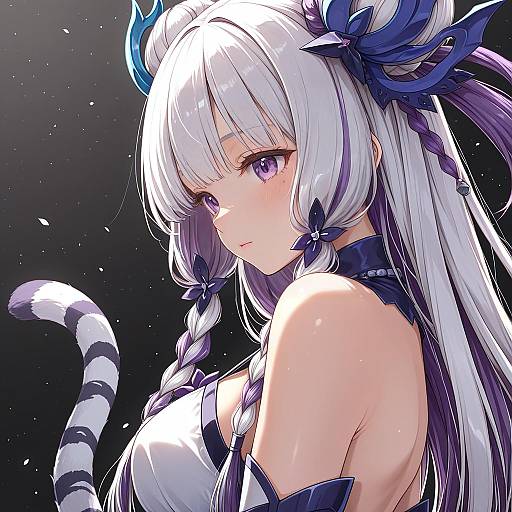 Illustration of Haku (p&d), puzzle & dragons in the style of Mk (mod0)