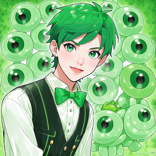 Illustration of Cilan (pokemon), pokemon in the style of Koyuki (kotatsu358)