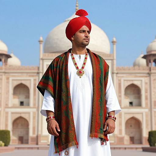 Distinguished Man in Vibrant Attire