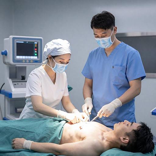 Doctors Performing Surgery in Operating Room